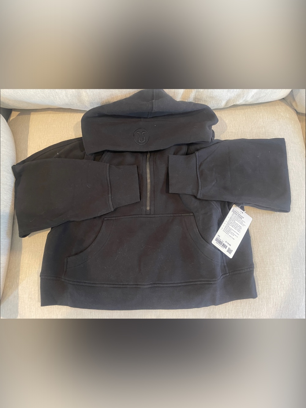 lululemon athletica Women’s Black Half-Zip scuba Hoodie Sweatshirt